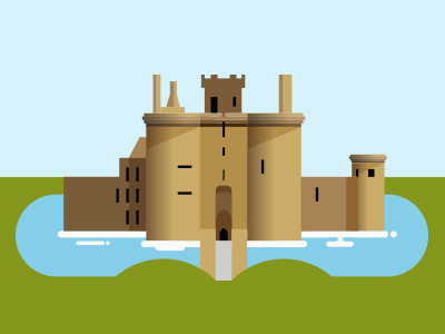 caerlaverock Castle architecture building castle illustration scotland vector