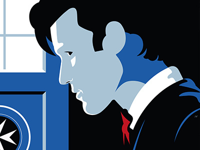 The 11th Doctor blue doctor who illustration stencil vector