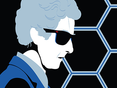 The 12th Doctor blue doctor who illustration stencil vector