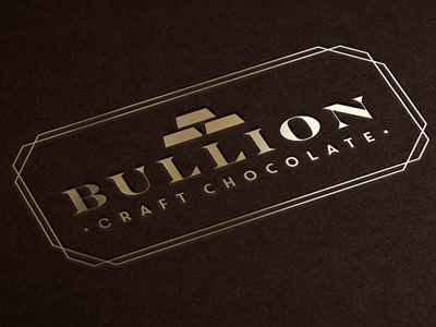 Bullion Logo branding chocolate craft foil foil blocking gold logo typography