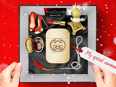 Christmas Box box christmas eiffel tower flat lay gift perfume red tv