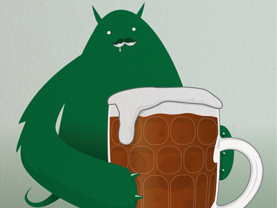 Beer Monster beer card character illustration monster paper pint print