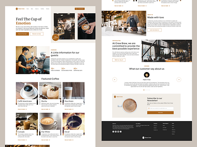 Brew Crew - Cafe Website branding design illustration logo ui ui design ui ux user experience user interface ux ux design