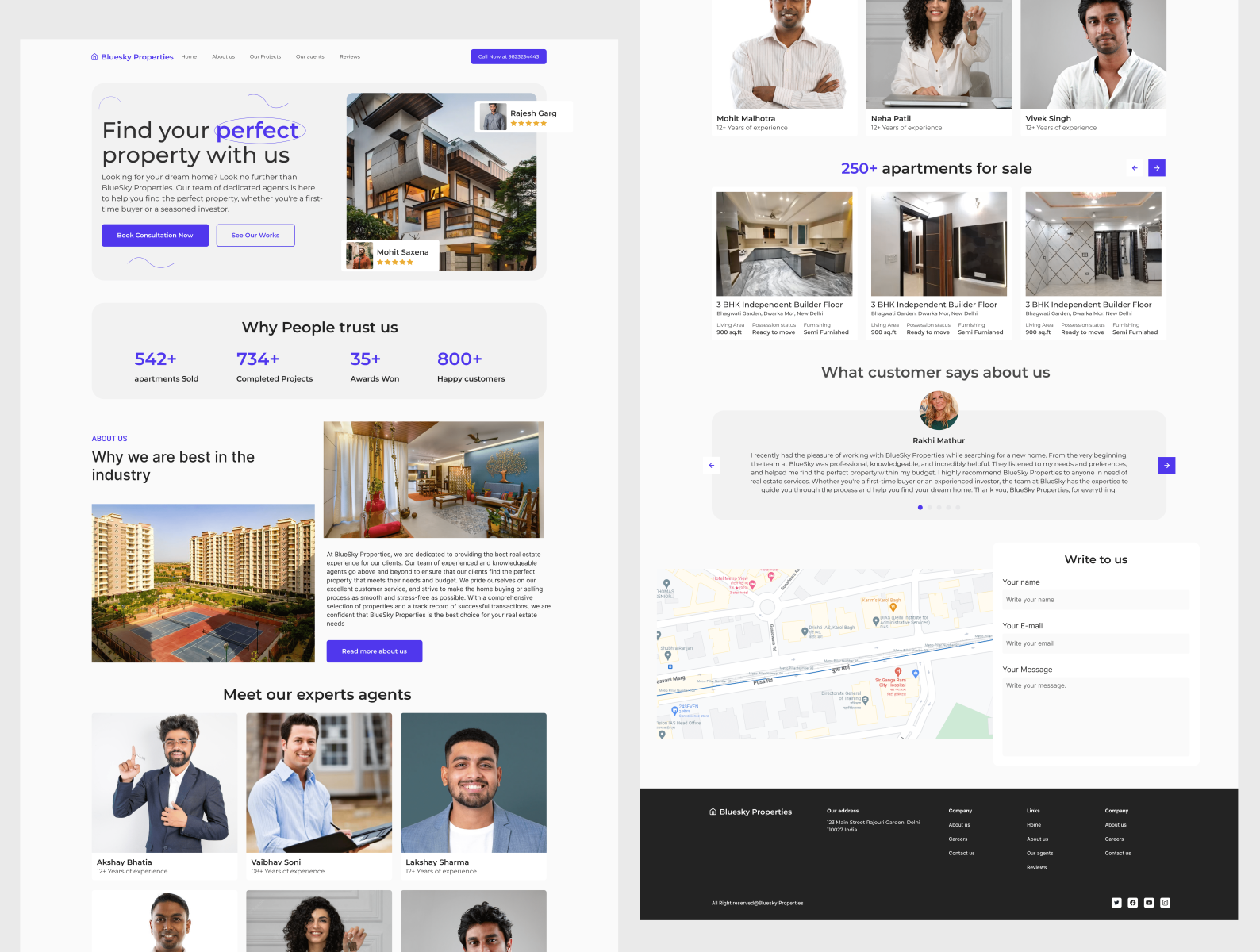 Bluesky web design concept for real estate agency by Jalaj pathak on