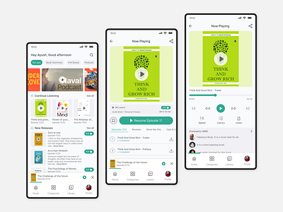 App design Concept for an audio book app.