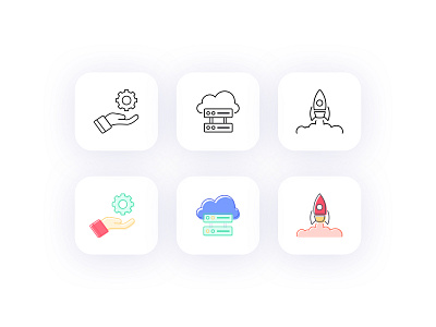 3 Icon Design set illustration hosting icon icon design icon set icons illustration illustrations product product design rocket skills ui user experience user interface ux vector web design