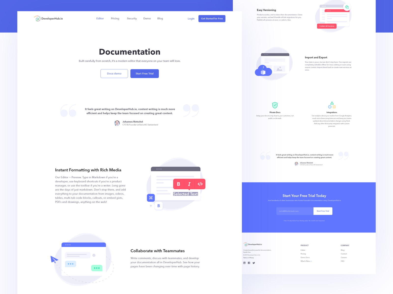 DeveloperHub Documentation page Visual Design by Mohammad Adineh ★ on ...