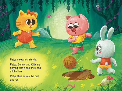 Children's book page baby book character children illustration page preschool procreate story