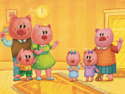 Children Book illustration art book character children family illustration pig piglet