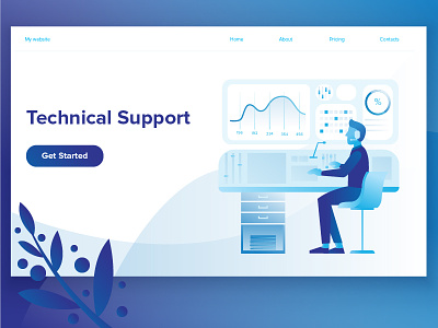 Technical Support Illustration analysis illustration office technical support vector