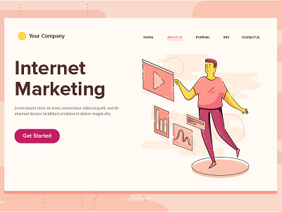Internet Marketing Illustration business character illustration internet marketing online vector vr web