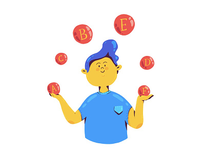 Juggler boy character illustration juggler procreate