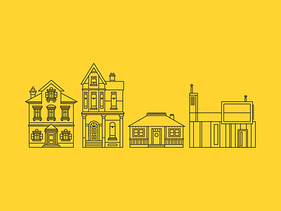 Houses, like people come in all different shapes and sizes architecture black design house lines modern traditional yellow