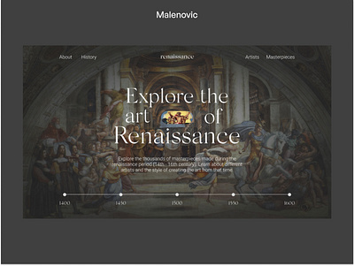 Renaissance - Explore the art concept creative design inspiration renaissance ui webdesign webdesigner webinspiration website