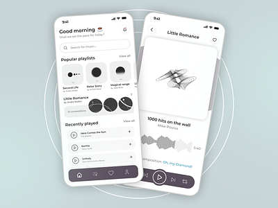 Music Player App app concept design graphic design mobile music player product design sound ui wave