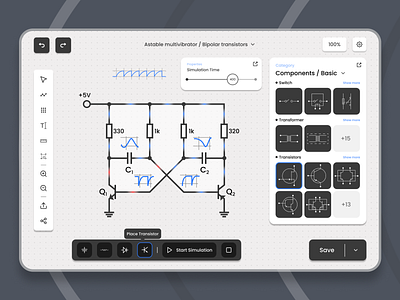 Circuit Simulator App Design app circuit dashboard design graphic design product design simulation simulator stuido ui
