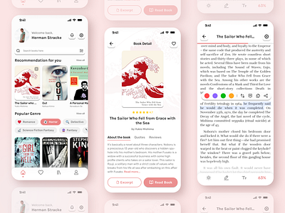 Mobile Reading App app book store books design ebook mobile reader reading ui ux