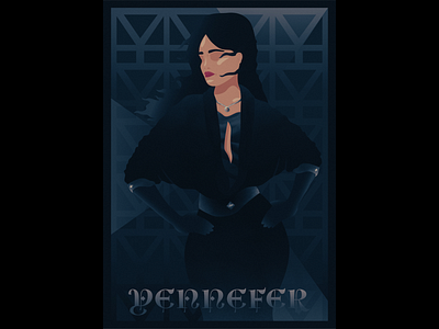 Yennefer art character design graphic design illustration poster sorceress vector witch witcher yennefer