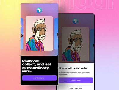 Nft App Sign in app blockchain blockchain design dapp nft product design ui uiux ux web3