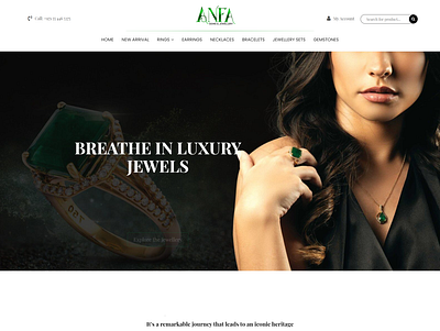 Anfa Gems and Jewellery branding fashion graphic design jewellery landing page ui ux