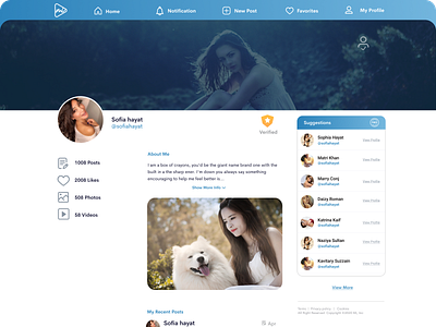 Profile page Design UI profile profile page social app