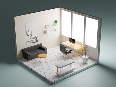 3d Room minimal design