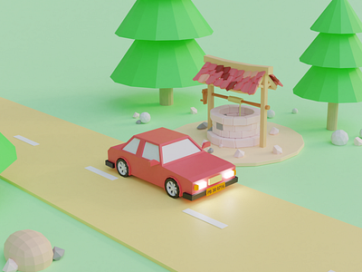 3D well extended Low poly