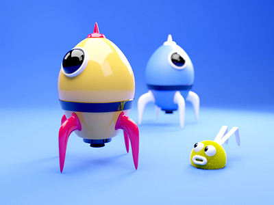 3d cute Rocket