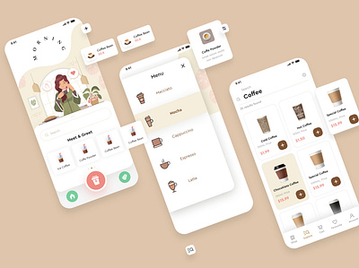 Coffee shop Mobile app design coffee design designs minimal mobile app modern app neat and clean shop tea