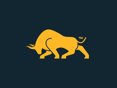 Silver Gold Bull - Mark branding bull identity logo mark monotone