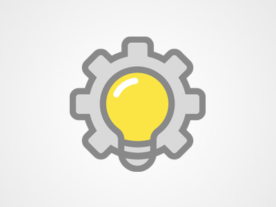 Cog/Light Bulb - Secret Mark application automated branding clean idea identity lightbulb logo simple