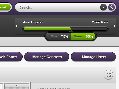 BuzzBuilder - Marketing Application - Utility clean dark gui interface progess purple search stats ui