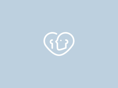 Whisper branding clean heart icon line logo simple talk