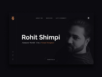 Rohit Shimpi- Landing Page Design brand clean concept design flat landing light minimal personal ui design uidesign uiux ux webdesign website