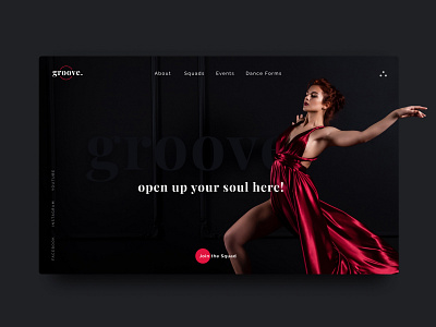 Groove Dance Studio - Landing Page Design art clean concept dance dance studio design flat light minimal ui uidesign uiux ux webdesign website