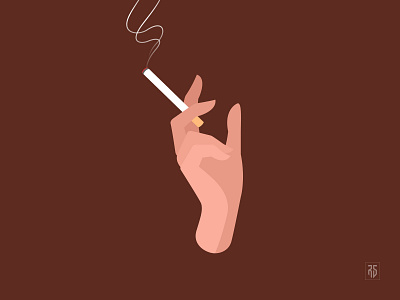 S M O K E 2d art artist cigarette clean design digital art flat graphic illustration light minimal shades smoke vector