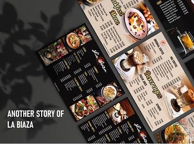 La Biaza Menu Design branding graphic design logo