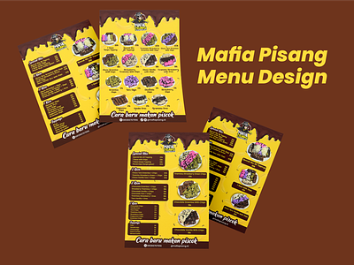 Mafia Pisang Menu Design branding chocolate menu food menu graphic design menu design