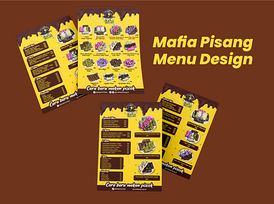 Mafia Pisang Menu Design branding chocolate menu food menu graphic design menu design