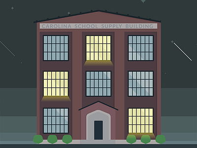 Carolina School Supply Building architecture flat illustration vector