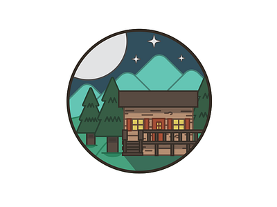 Solitude - The Stvartak Family Cabin flat icon illustration vector