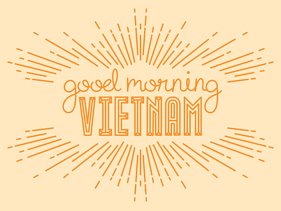 Good Morning, Vietnam flat lettering tribute typography vector wallpaper