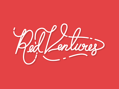 Red Ventures Lettering bright flat hand lettering red script typography