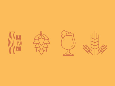 Beers & Bacon Icons icons illustrator line art vector