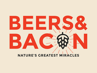 Beers & Bacon - Refined Logo beer flat hops illustrator logo vector