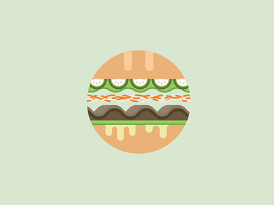 Bahn Mi flat icon illustration sandwich