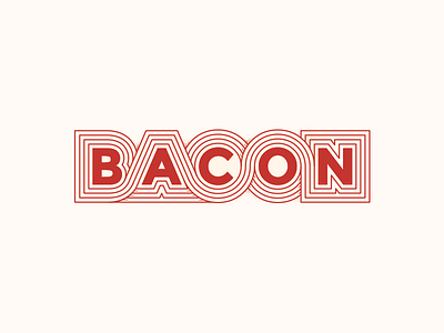 Bacon Lettering 70s art bacon food illustration lettering red retro