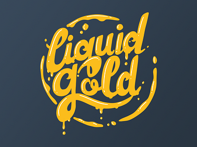 Liquid Gold - Ink & Ales beer branding illustration lettering