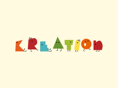 Kreation cartoon creation creature fun illustraion imperfect kids kids art legs logo shapes