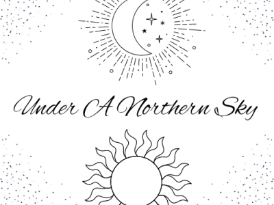 Under A Northern Sky - logo v1 design graphic design logo moon stars